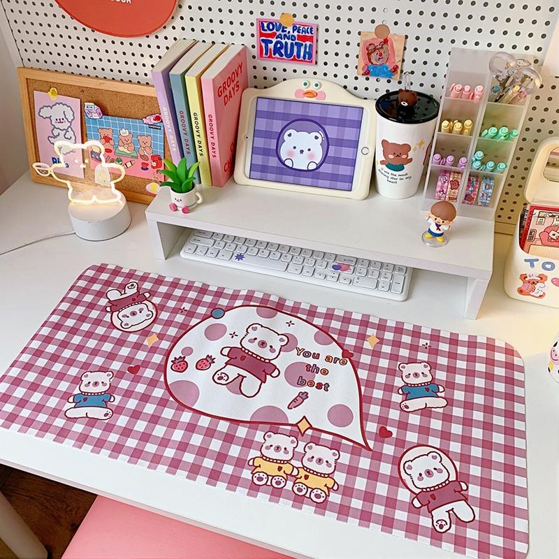 Soft Cartoon Dots cute bear rabbit desk mat student dormitory mouse pad computer keyboard desk pad HBJL