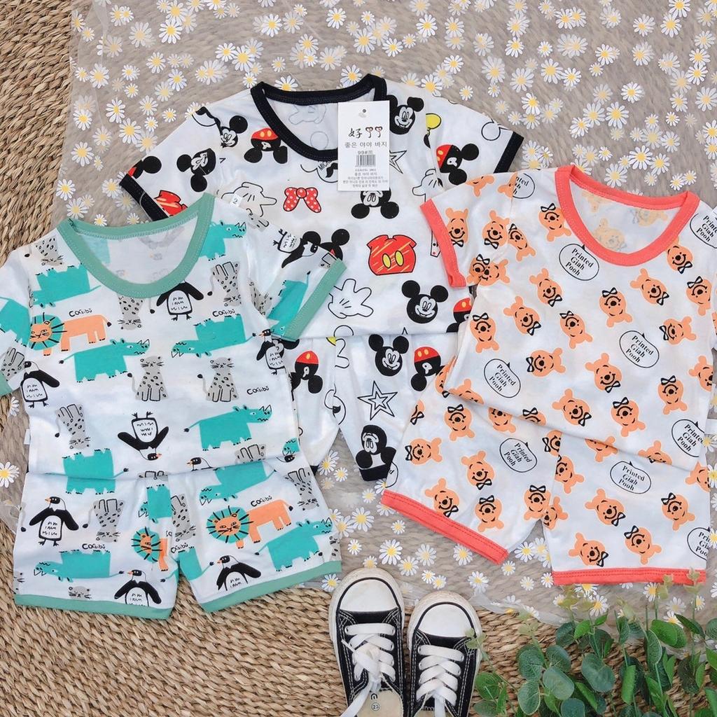 Bộ Cộc Tay In Hình Xinh Xắn Cho Bé Chất Cotton Siêu Mềm