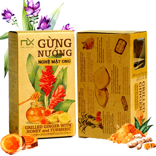 Combo 4 hộp gừng mật ong Nam Xanh ( nướng mật ong, nướng gấc mật ong, nướng nghệ mật ong, sấy tắc mật ong)