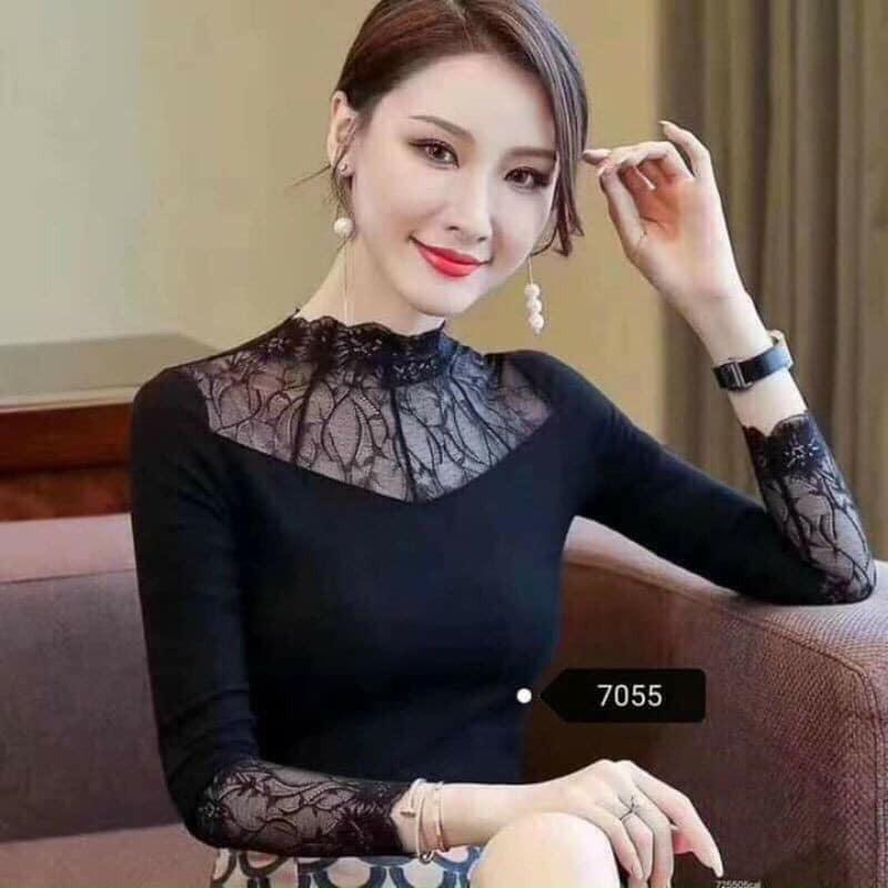 ÁO GIỮ NHIỆT LÓT LÔNG PHỐI REN SEXY SANG CHẢNH 7055