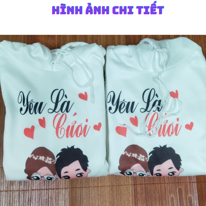 Áo Đôi, Đồ Đôi Với Người Yêu Đi Chơi MM12, Áo Nỉ Nam Nữ Có Mũ In Yêu Là Cưới ý Nghĩa
