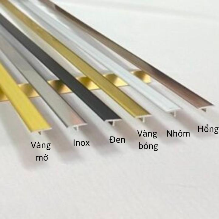 Nẹp nhôm T12, nẹp sàn gỗ, nẹp nhựa PVC, nẹp chữ T nhôm trang Trí,thanh dài 2m7, dễ thi công dày 1li - vàng mờ