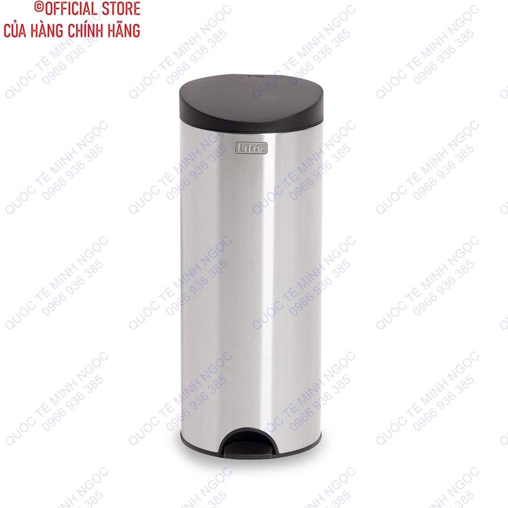 Thùng rác inox tròn đạp chân cỡ trung 15L_MNRPL1-901_Quốc Tế Minh Ngọc