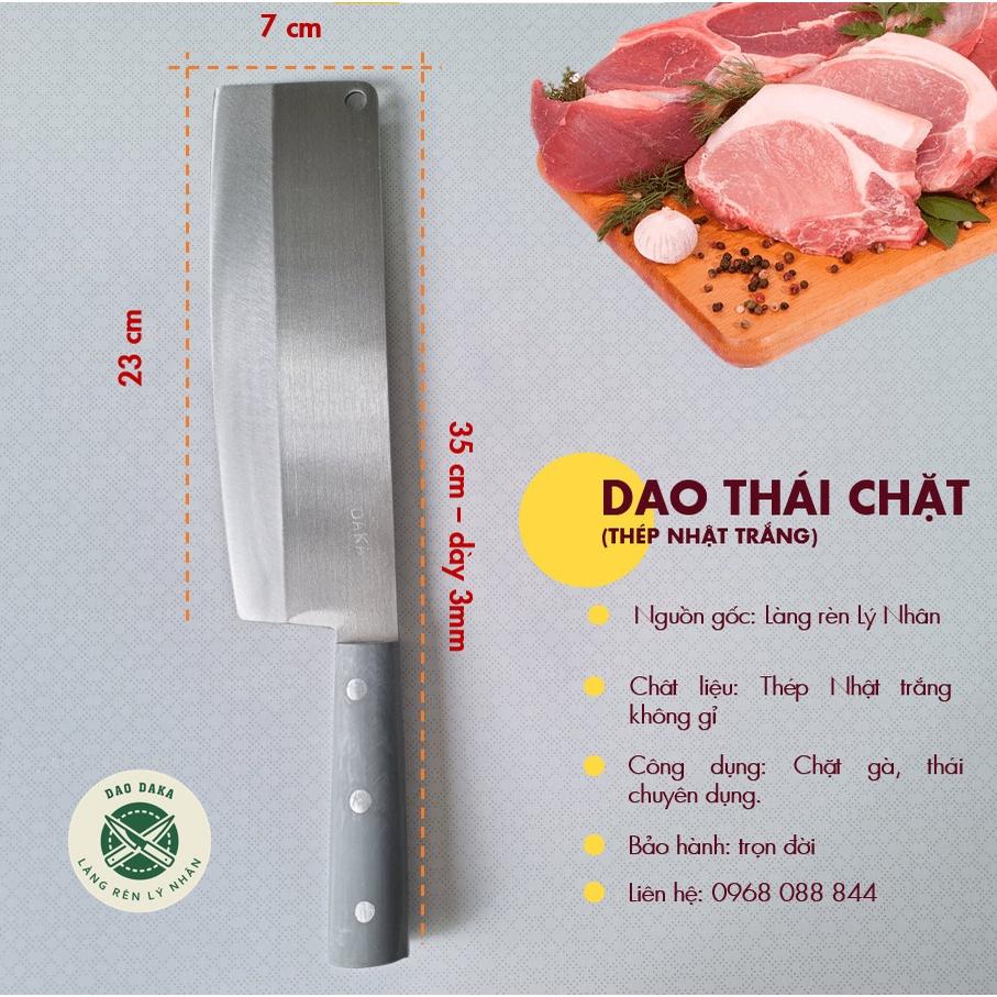 Combo dao nhà bếp - Chặt, pha và hoa quả thép Nhật trắng không gỉ - Chuôi nhựa