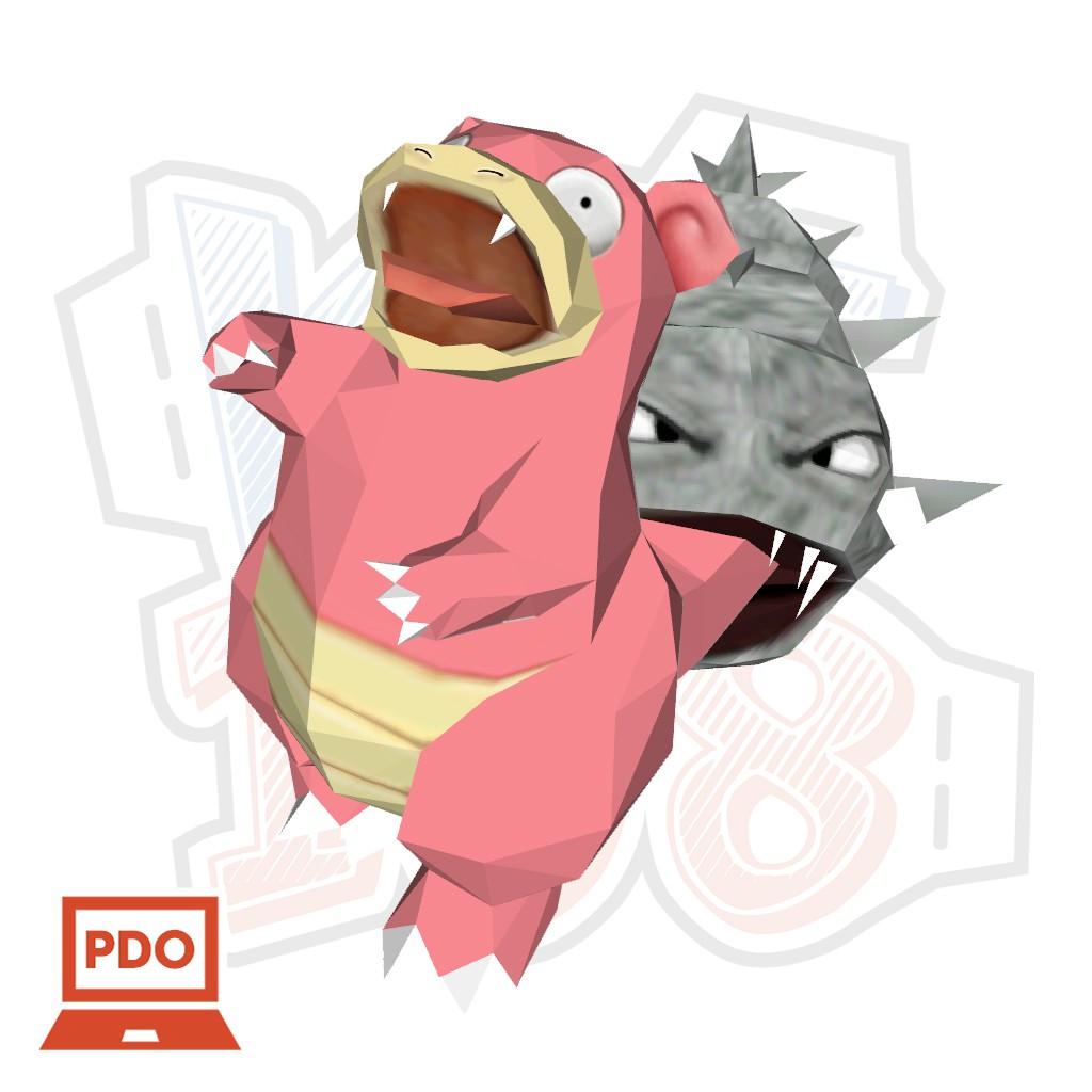 Mô hình giấy Anime Game Pokemon Slowbro