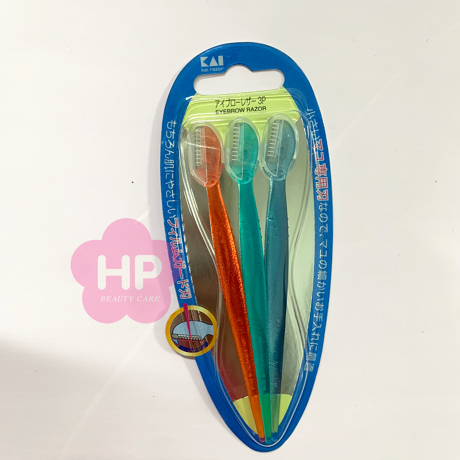 Dao Cạo Lông Mày Cán Dài Dành Cho Nữ Kai Eyebrow Razor EBR-3P (Set 3 Cây) - 08757
