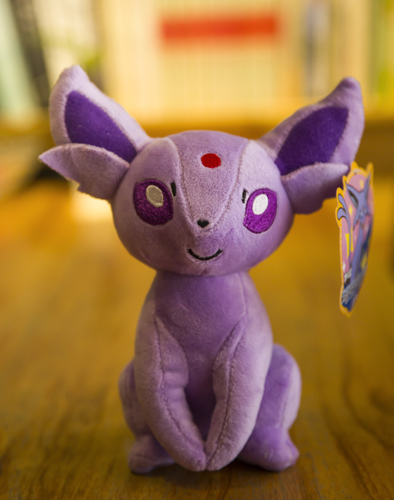 Gấu Bông Pokemon Eevee (Eevui) Espeon Hệ Siêu Linh (20Cm---30Cm) Nguyên Tem Nguyên Tag (Tặng Kèm 1 Ví Da 12 Ngăn Đựng Thẻ ATM, CCCD)