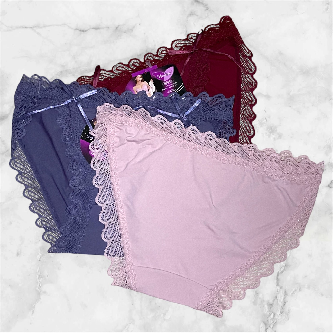 COMBO 5 QUẦN LÓT NỮ THUN LẠNH VIỀN REN XINH XẮN – MÃ 389#