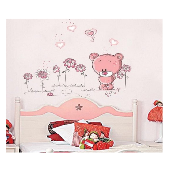 Decal Dán Tường Gấu Hồng Lớn EB180 67 x 120 cm