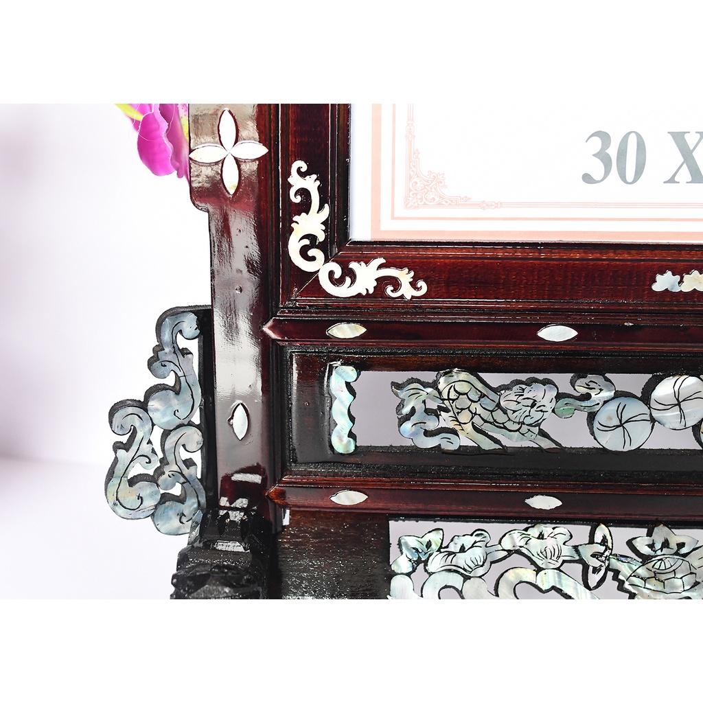 Khung hình thờ gỗ, cẩn ốc xà cừ 30 x 20