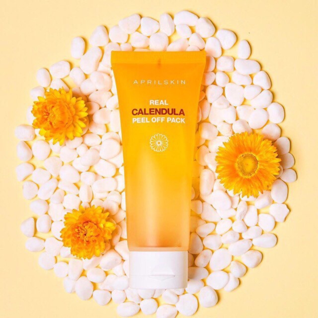 Mặt Nạ Lột Tẩy Tế Bào Chết APRILSKIN Real Calendula Peel Off Pack Minisize 15g +Tặng Kèm 1 Băng Đô Tai Mèo ( Màu Ngẫu Nhiên)