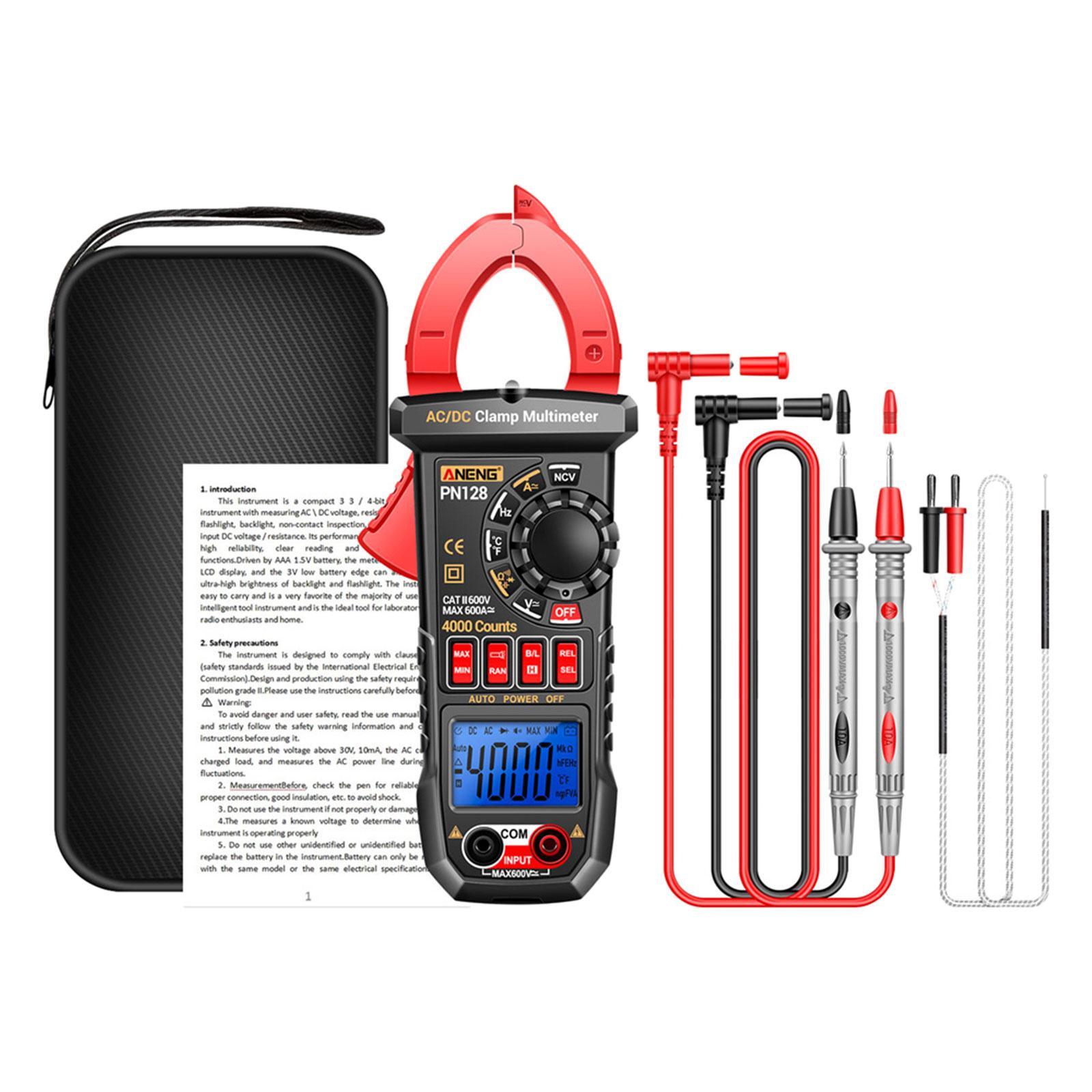 Digital Clamp Meter Voltage Tester Backlight Screen Non-contact Ncv,Resistance Voltage Meter Tool for Cars Troubleshooting Household Outlets