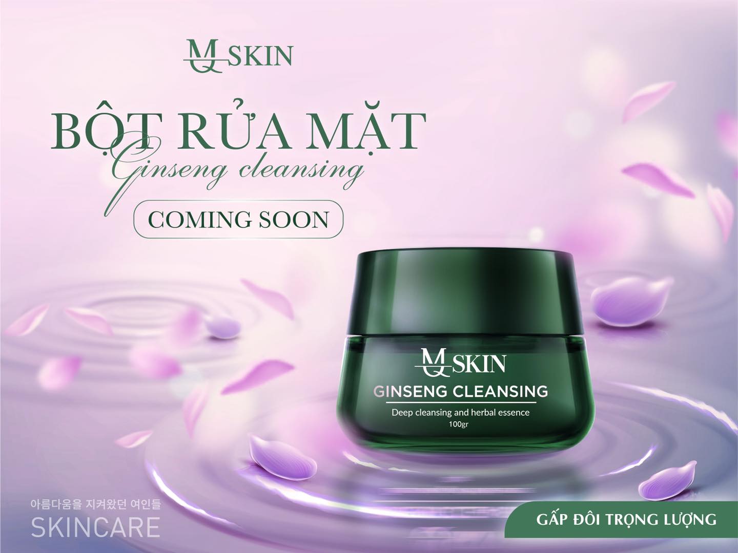 Bột rửa mặt Nhân Sâm - Nhụy Hoa Nghệ Tây MQ SKIN (100g)