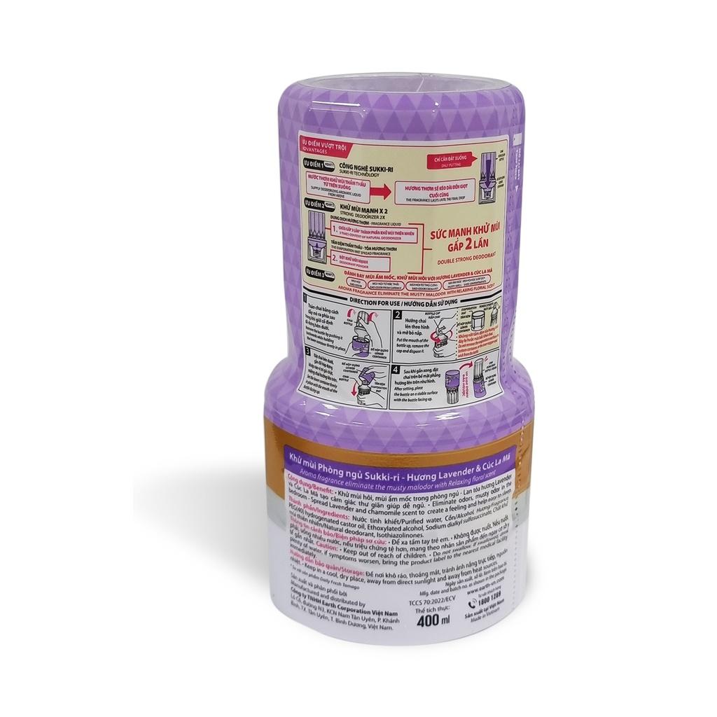 Bình Xịt Khử mùi Thuố.c L.á Sukkiri 320ml xịt nén khí tinh dầu thơm siêu khử mùi hôi khói gây khó chịu sang trọng