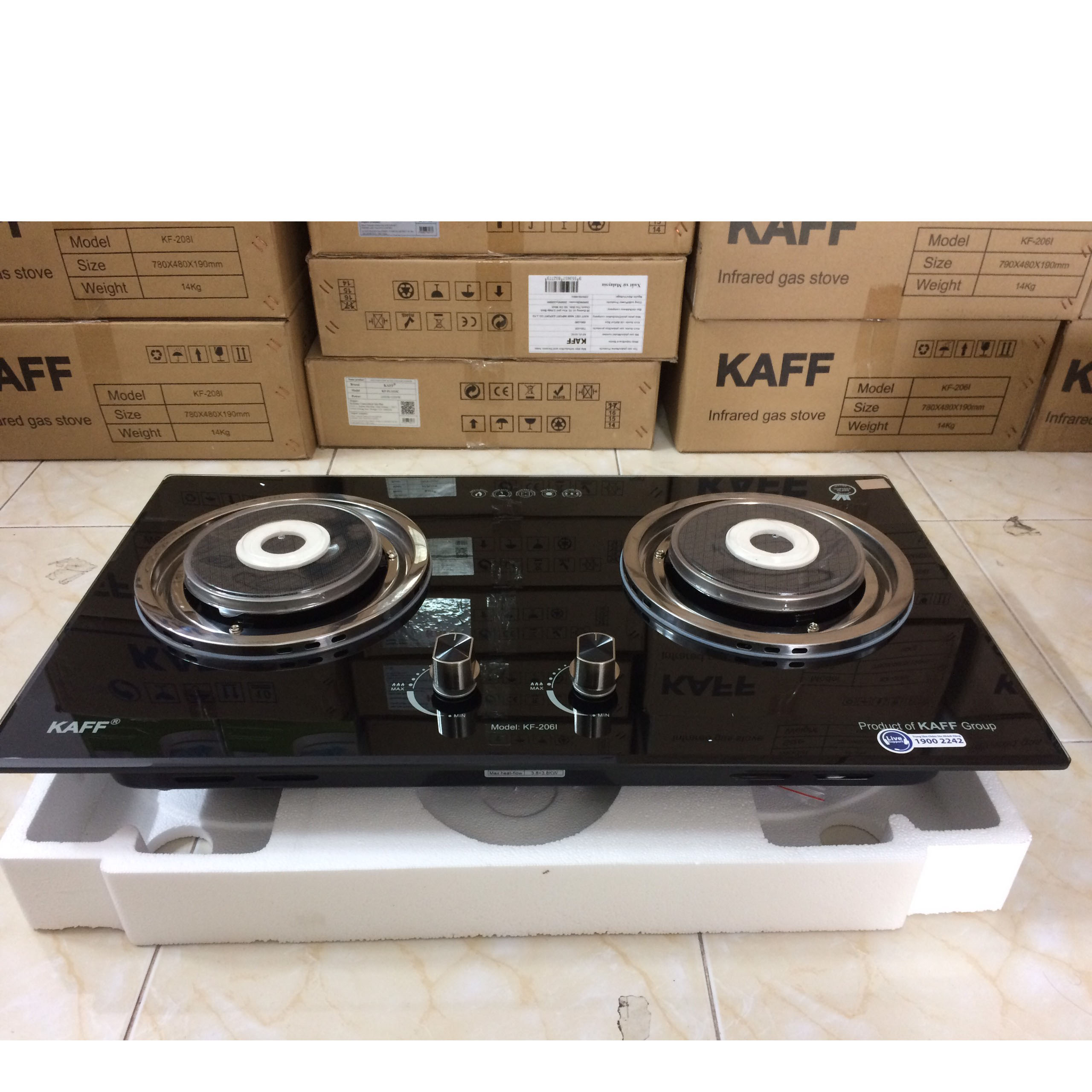 Bếp Gas Âm Hồng Ngoại KAFF KF-206I - Hàng chính hãng