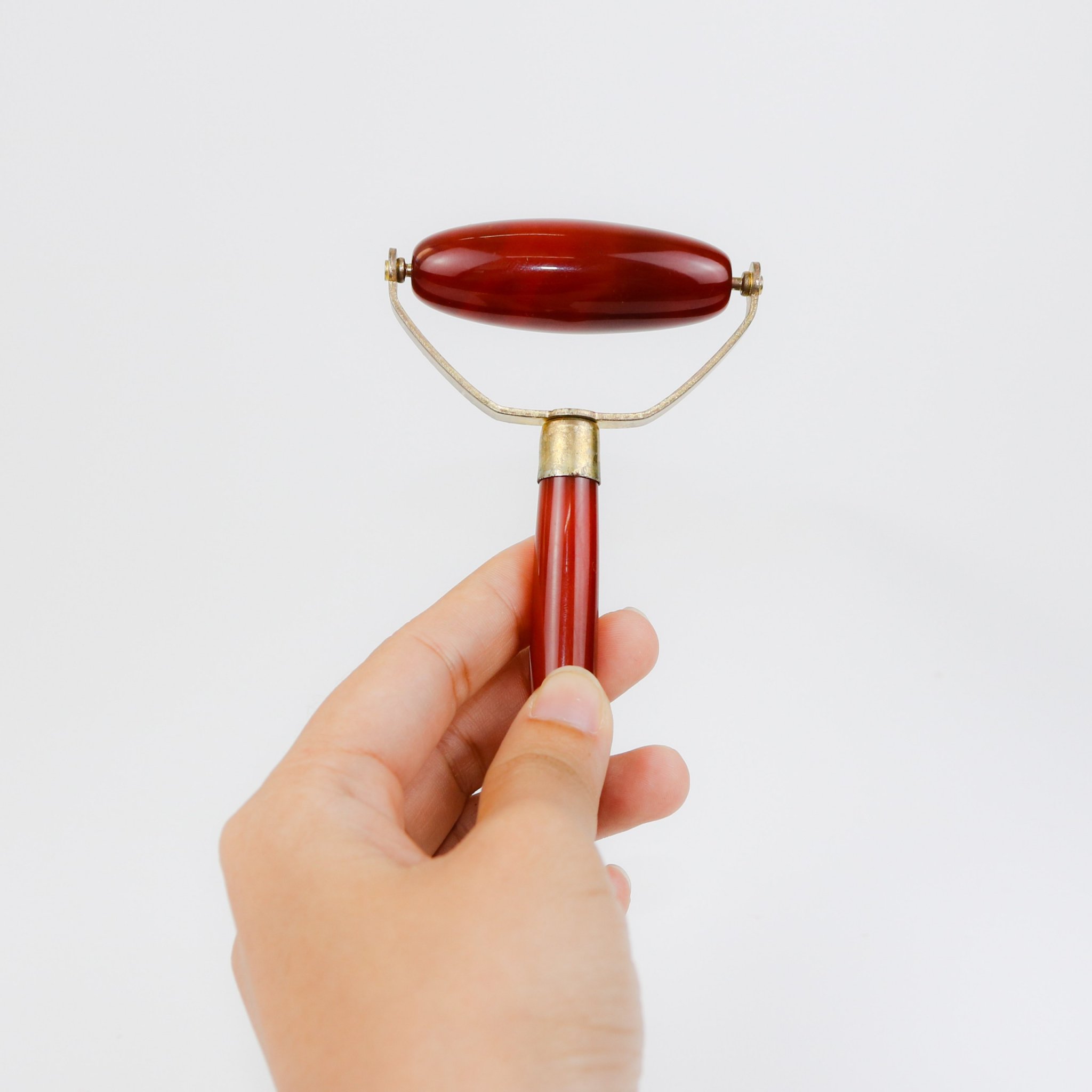 Bộ 2 Cây Lăn Massage Mặt Gồm: 1 Cây Lăn Đá Thạch Anh Hồng và 1 Cây Lăn Đá Mã Não