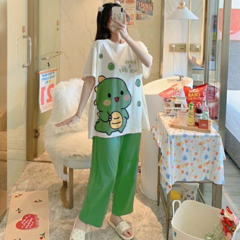 Đồ bộ thun quần dài, đồ mặc ở nhà ,Đồ Bộ Pyjama Dài Tay, Đồ Ngủ Mặc Nhà Pizama  Đồ bộ thun quần dài, đồ mặc ở nhà Quảng Châu, họa tiết hoạt hình chú ếch xinh xắn