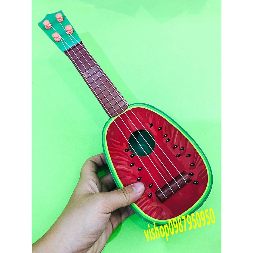 Đàn dưa đỏ Ukulele Mini 32cm hoa quả cho bé - Đàn hoa quả