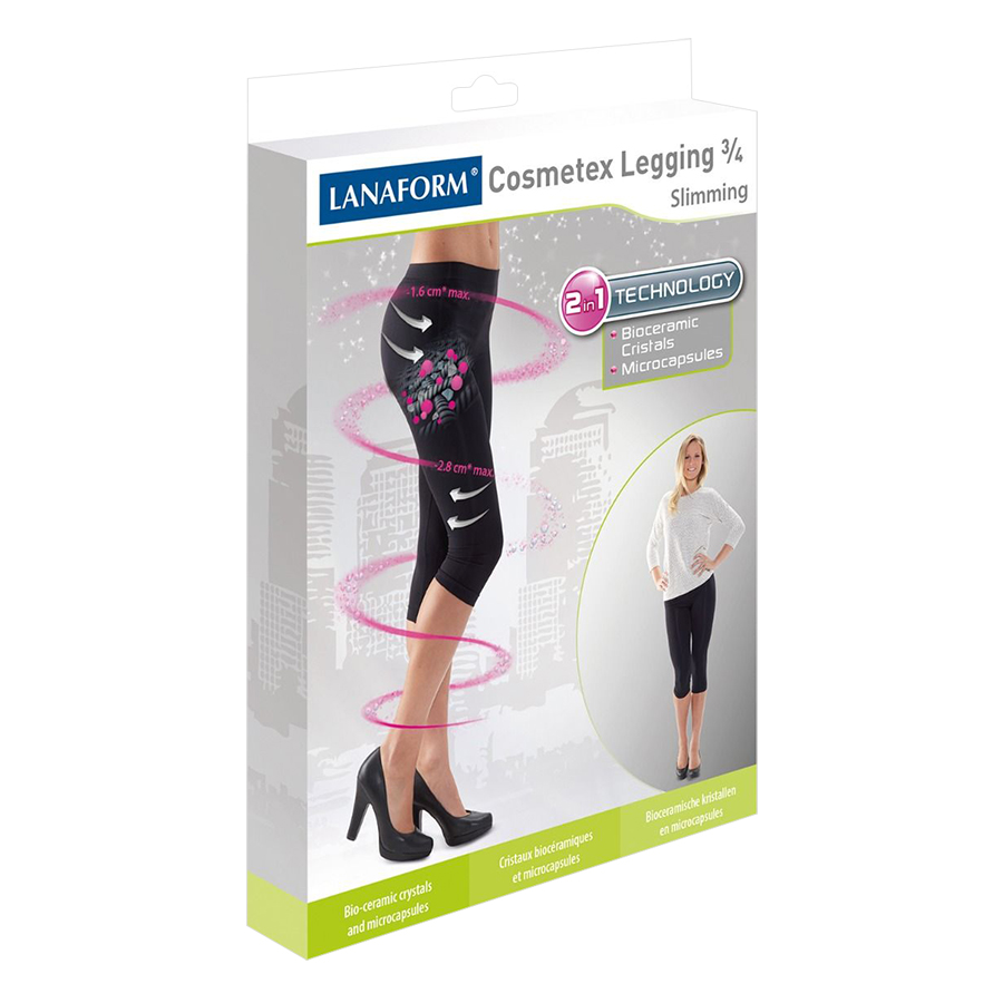 Quần Legging Định Hình Giảm Size Và Ngăn Chặn Da Sần Lanaform Cosmetex 3/4 LA014004
