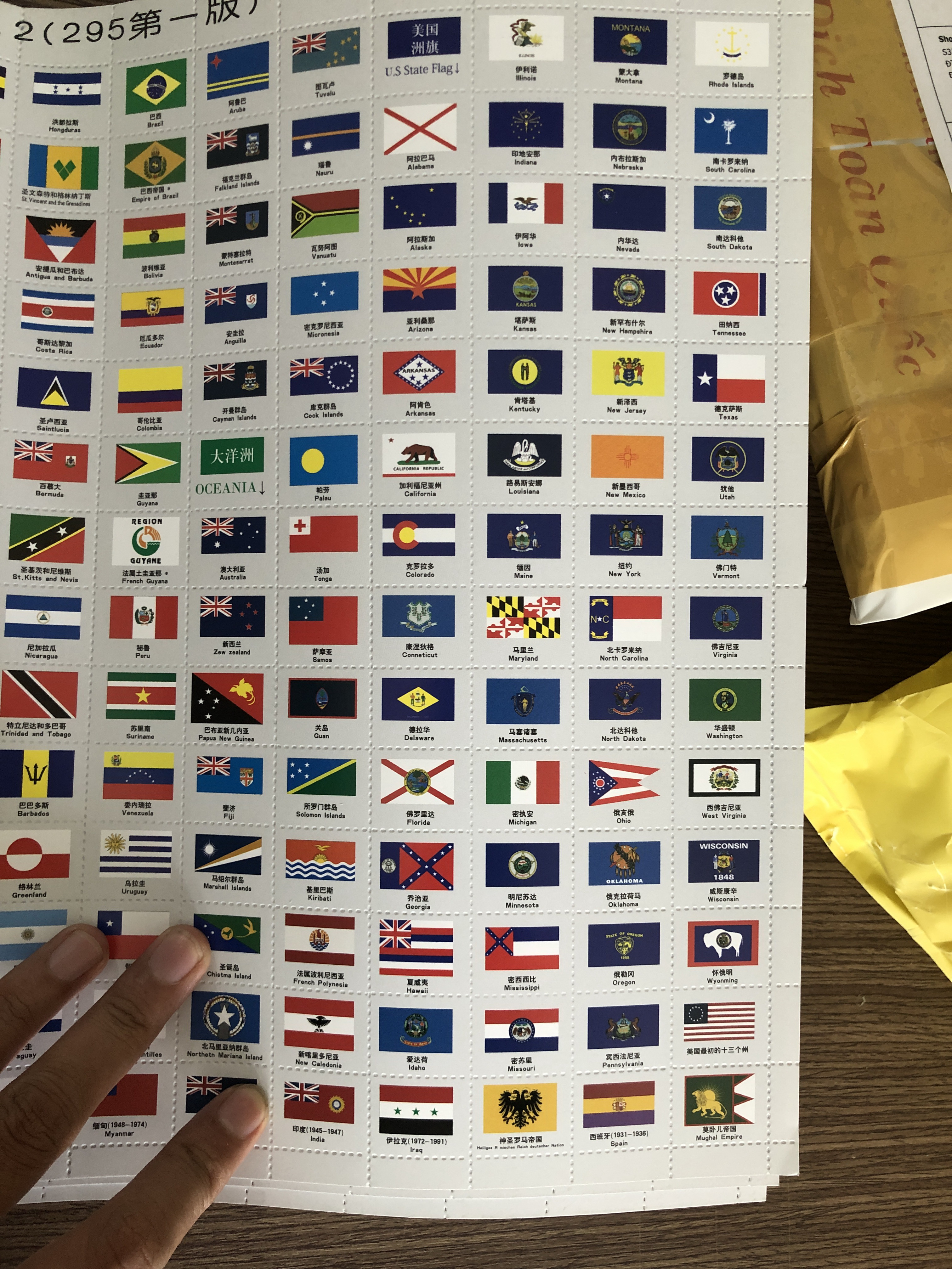 Bộ Quốc Kỳ Các Nước Trên Thế Giới và 50 Tiểu Bang của Mỹ (295 cờ)
