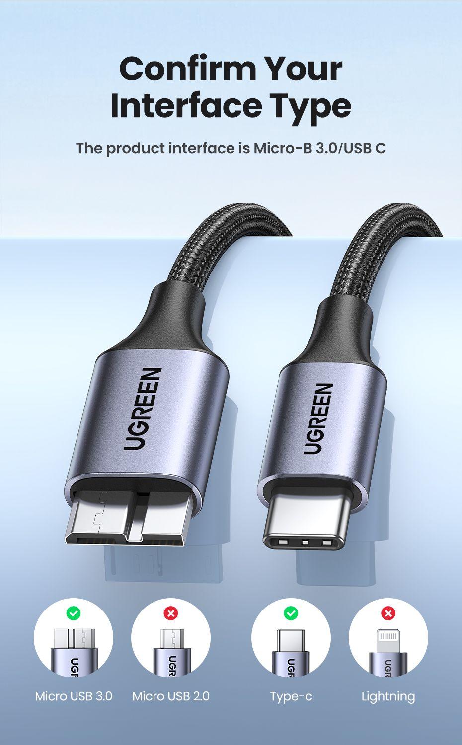 Ugreen UG15231US565TK 0.5M USB type C sang Micro B Màu Xám Cáp chuyển - HÀNG CHÍNH HÃNG