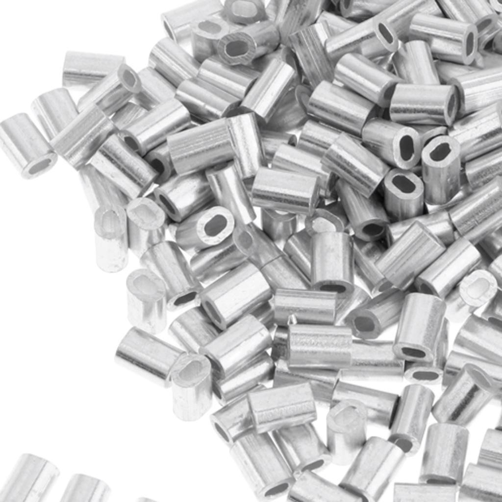 100Pack Fishing Line Tube Sleeves Oval Crimps Leader Tube Connector 0.8mm