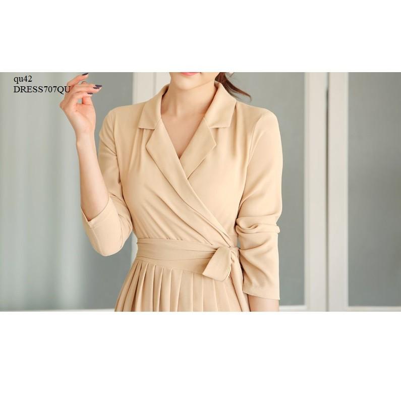 dress624 ĐẦM XÒE VEST CÔNG SỞ THẮT NƠ