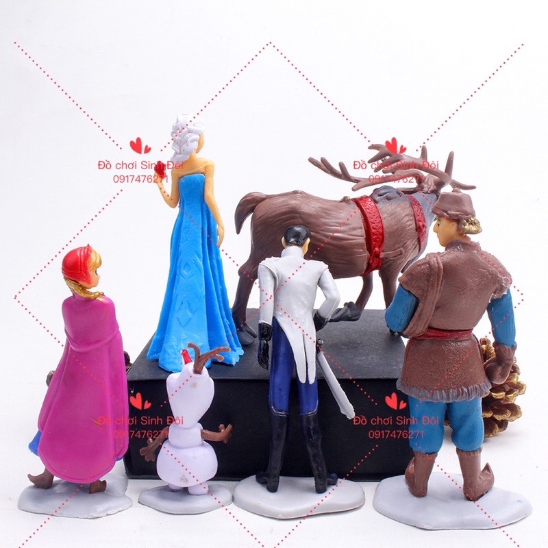 Mô hình combo 5 nhân vật công chúa băng giá - mô hình trưng bày và trang trí bánh sinh nhật