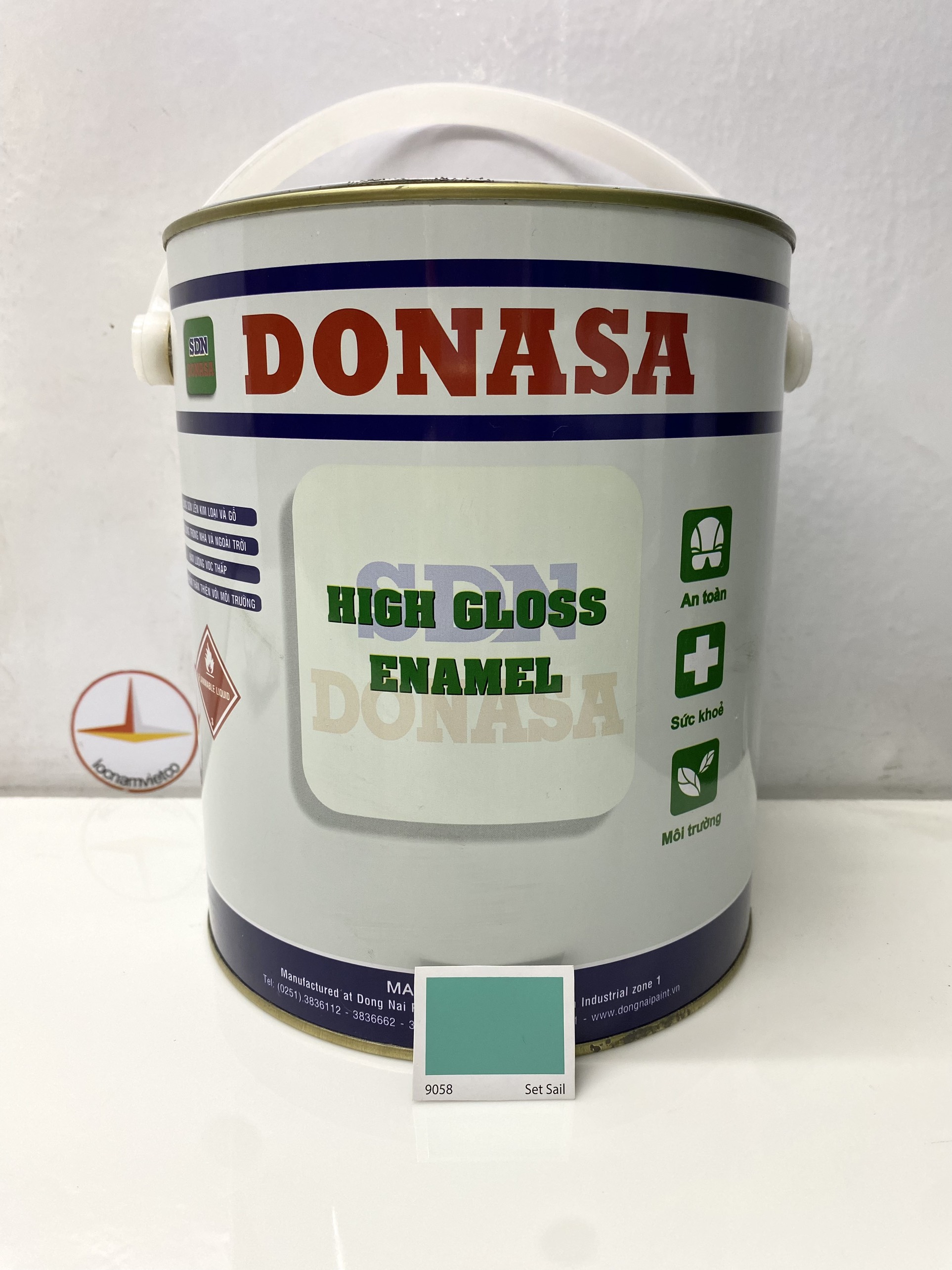 Sơn dầu Đồng Nai Donasa màu xanh ngọc 9058 3kg _ DLF 9058