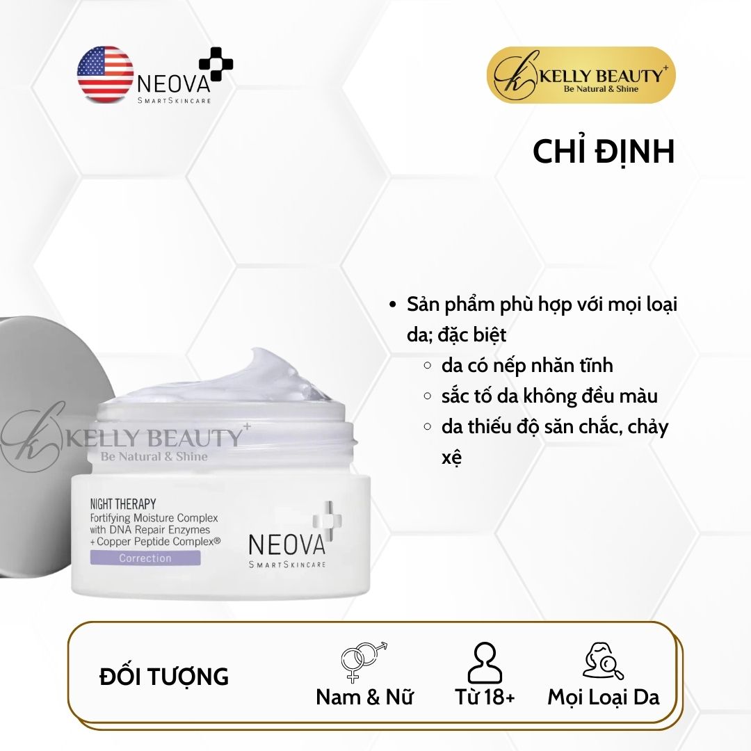 Kem Dưỡng Ban Đêm Phục Hồi Da NEOVA Night Therapy | Kelly Beauty