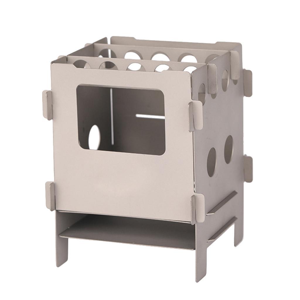 Ultra-light Outdoor Cooking Pocket Stove Backpacking Camping Folding Wood Stove Stainless Steel/ Titanium Materials