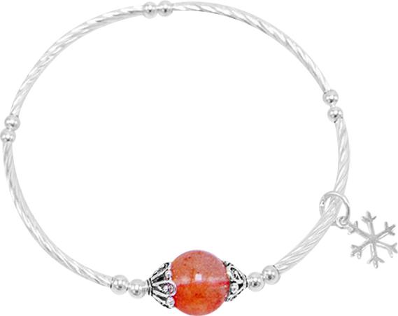 Vòng Tay Bạc Charm Thạch Anh Tím