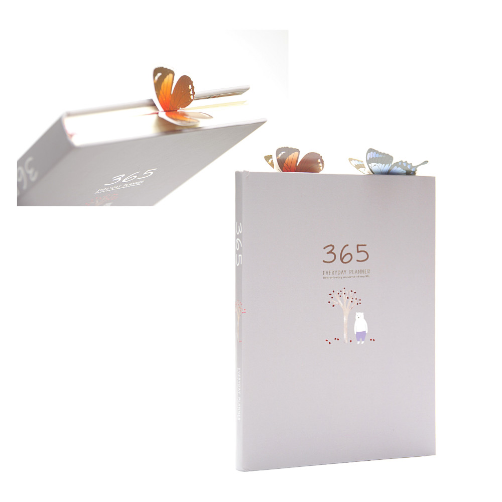 Sổ Kế Hoạch Nhật Ký 365 Ngày Every Day A5 Cao Cấp Tặng Kèm 2 Bookmark Hình Bướm Ngẫu Nhiên