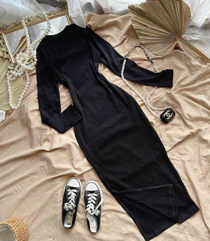 ĐẦM BODY TAY DÀI XẺ TÀ