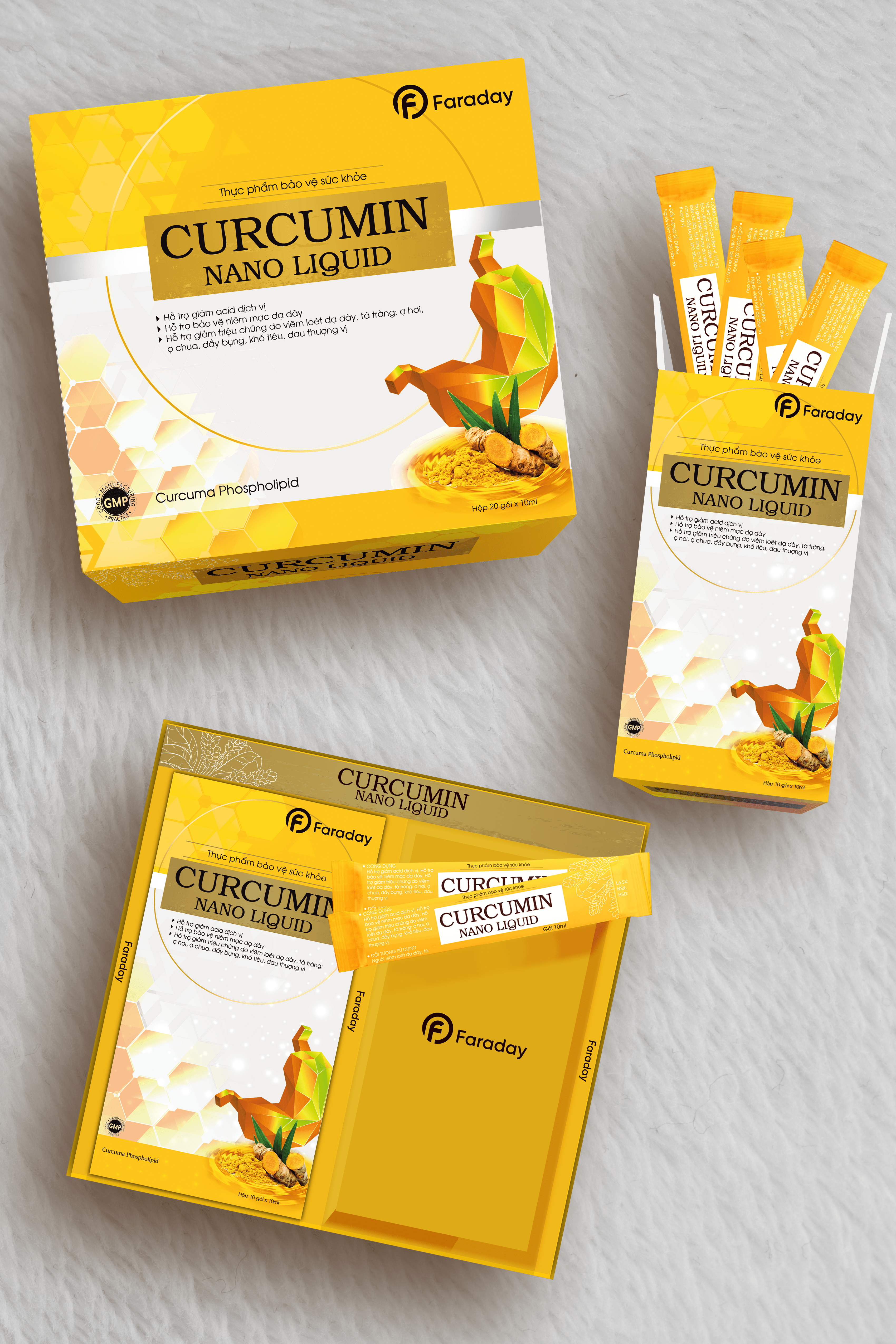 Curcumin Nano Liquid - Cải Thiện Các Vấn Đề Dạ Dày, Tá Tràng, Hỗ Trợ Bảo Vệ Niêm Mạc Dạ Dày - 20 gói
