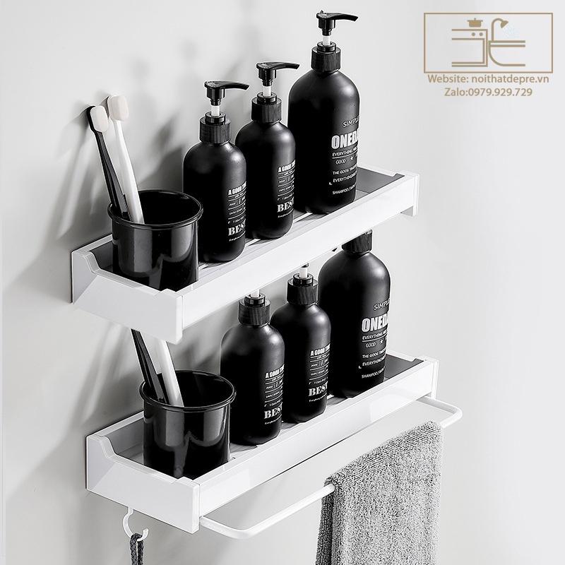 Kệ để cốc đánh răng , mĩ phẩm , dầu gội - giá treo khăn mặt - Nội thất đẹp rẻ nhà tắm - nhà bếp