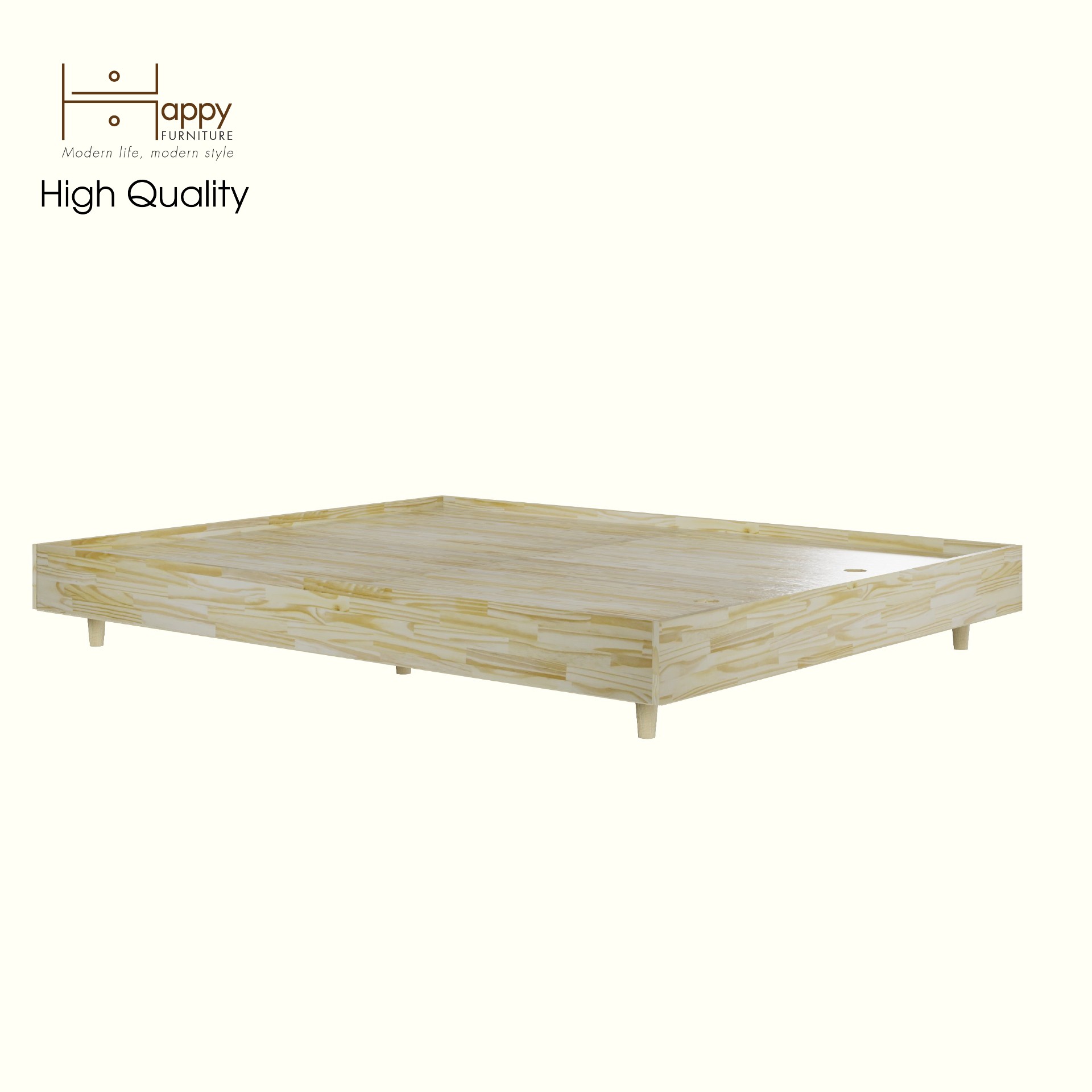 HAPPY FURNITURE , Gỗ tự nhiên , Giường ngủ chân gỗ - FARAH, GNG_178 GNG_179 GNG_180 GNG_181 , 204x27cm