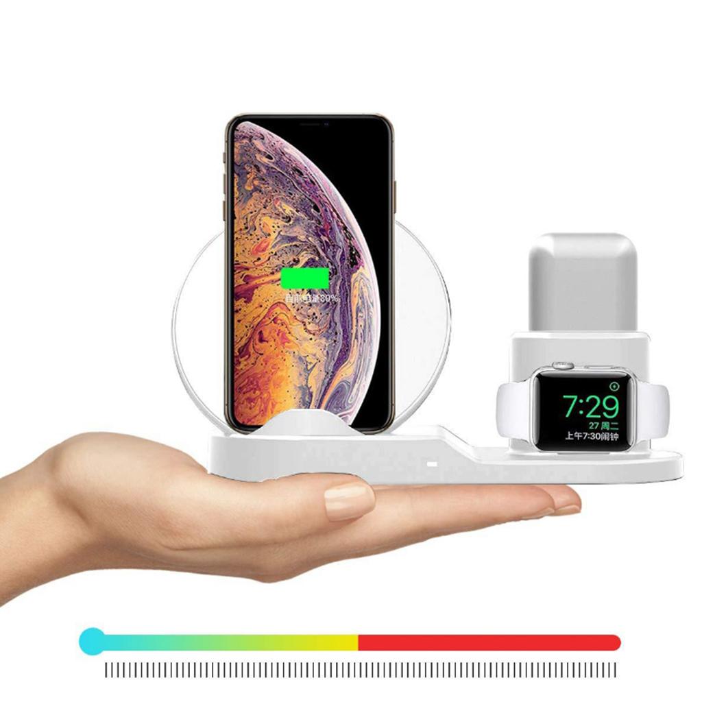 Charging Stand 3 In 1 Organizer Docking Station Multi-Function Wireless Charger Compatible With , IPod, Smartphones And Tablets