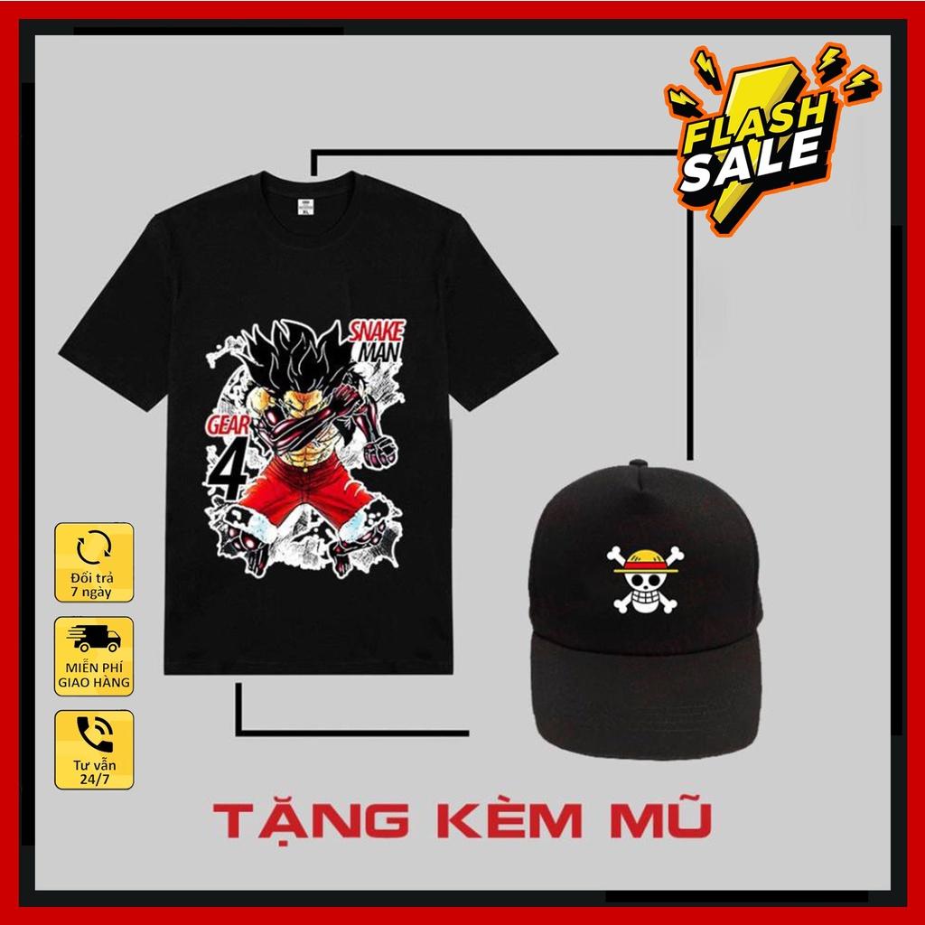 Áo thun Luffy Gear 4, Áo Anime siêu HOT + Tặng kèm mũ