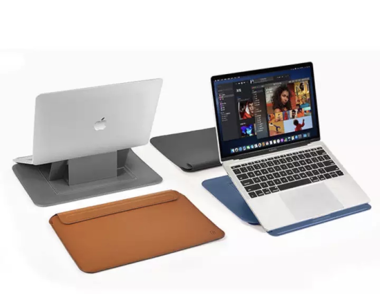 Bao Da Skin Pro Slim Stand Sleeve Dành Cho Macbook Chất Liệu Da PU Mịn, Cũng Là Một Tấm Lót Chuột - Hàng Chính Hãng