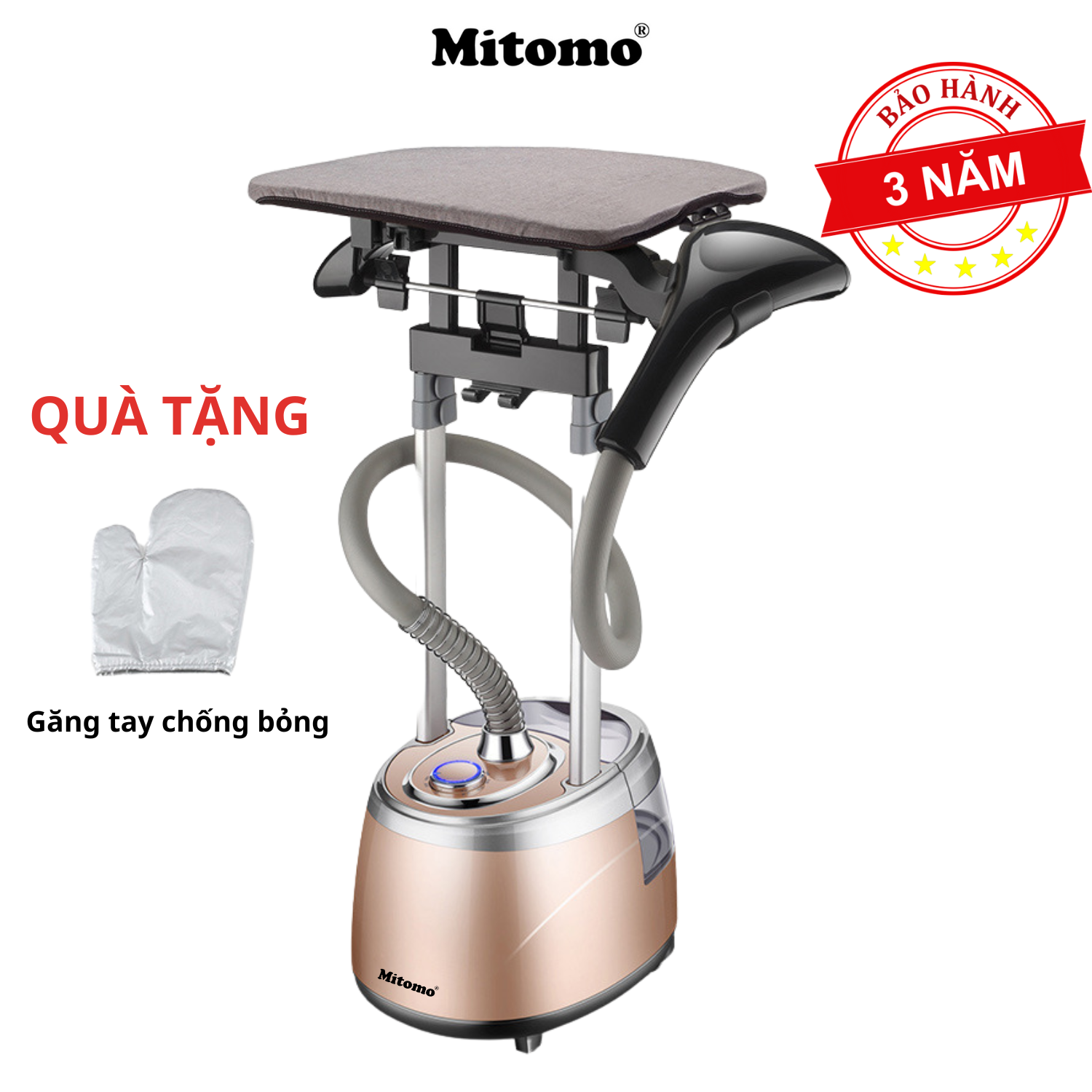 Bàn ủi hơi nước đứng Mitomo GC-559 Công suất 2200W BH 3 năm hàng chính hãng