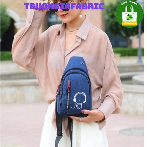 Túi nylon đeo ngực đeo thắt lưng túi đeo vai túi phát quang Màu Xanh dáng thể thao giải trí Trương Gia