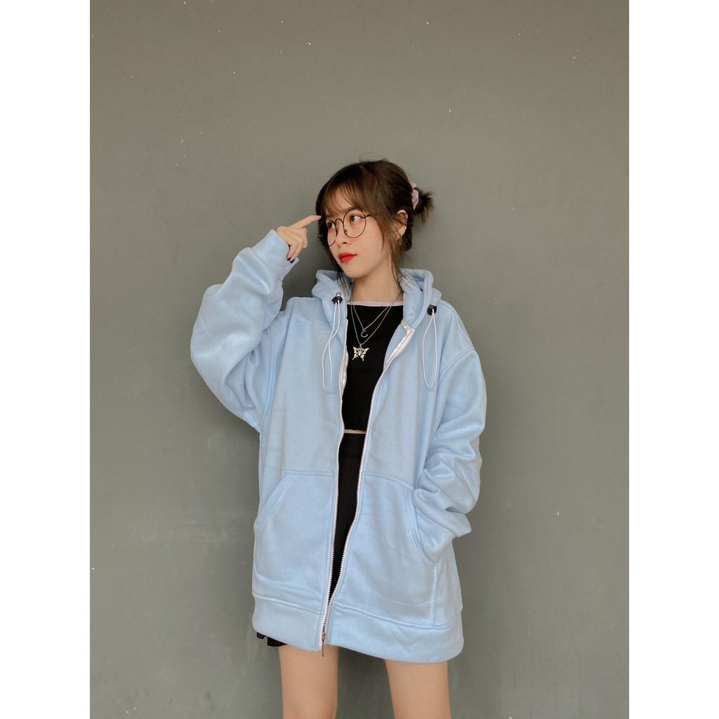 Áo khoác hoodie zip unisex HOMIES dây rút liền mũ có túi