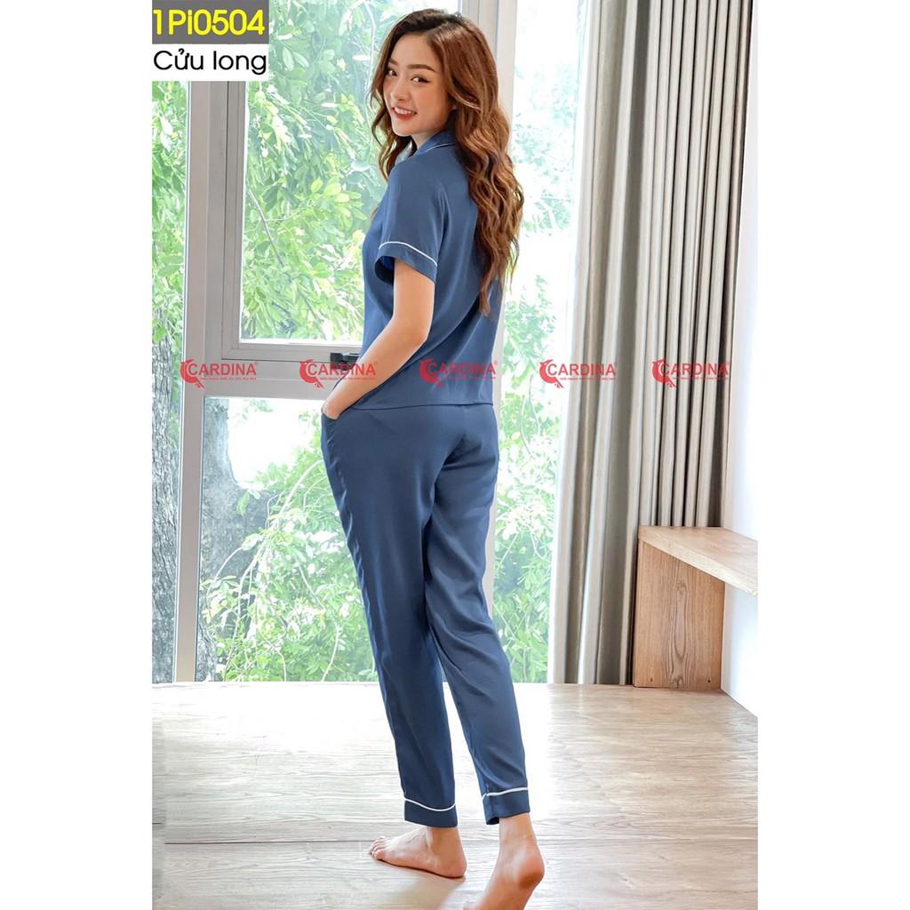 Bộ Pijama Nữ  Cộc Tay Quần Dài Chất Lụa Satin Nhật Cao Cấp Cho Nàng Vẻ Ngoài Trẻ Trung, Hiện Đại