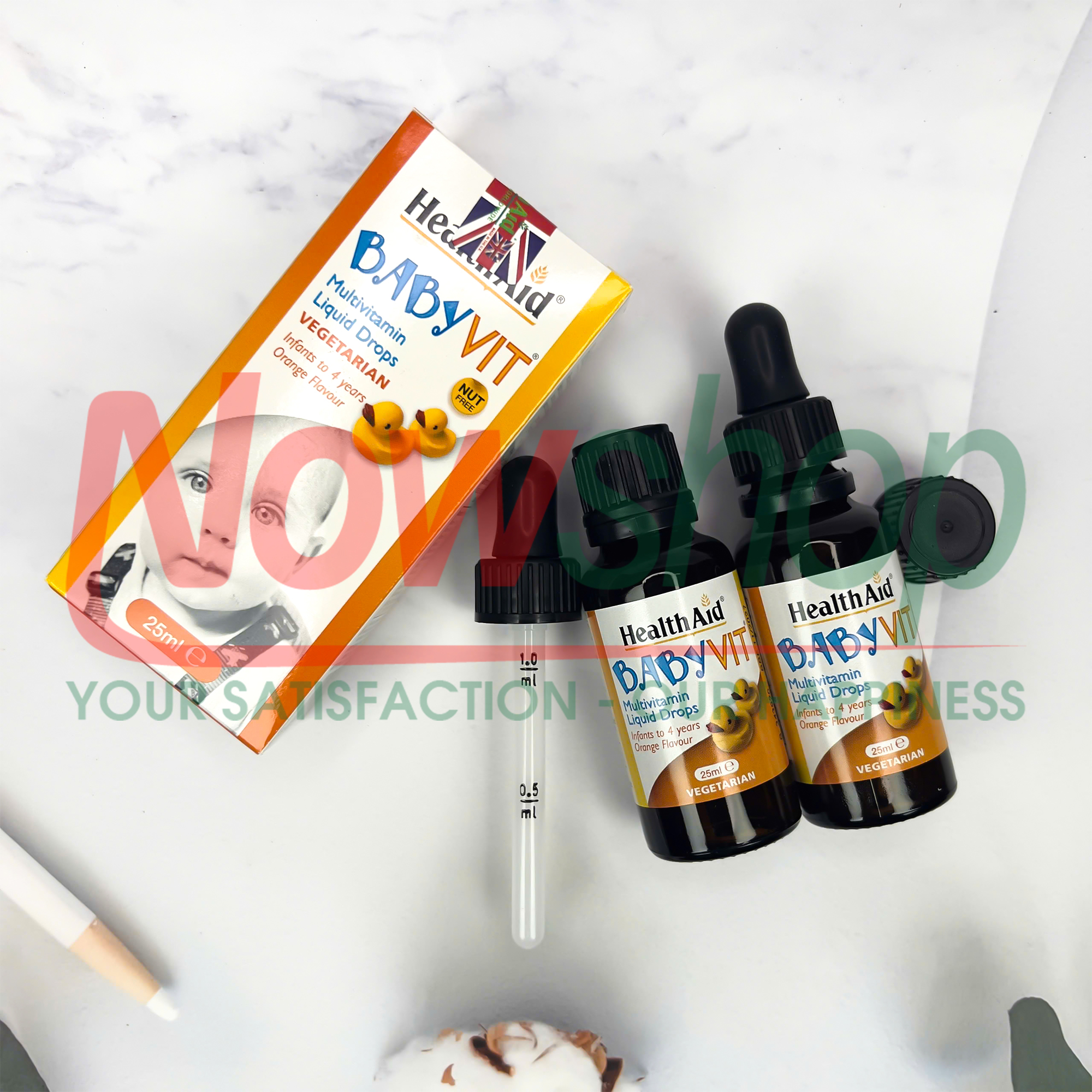 Siro Vitamin Tổng Hợp Nhỏ Giọt Tăng Đề Kháng Cho Bé BabyVit HealthAid UK Trẻ Giảm Ốm Vặt Ăn Ngon Ngủ Tốt Hộp 25ml Nhập Khẩu Chính Hãng