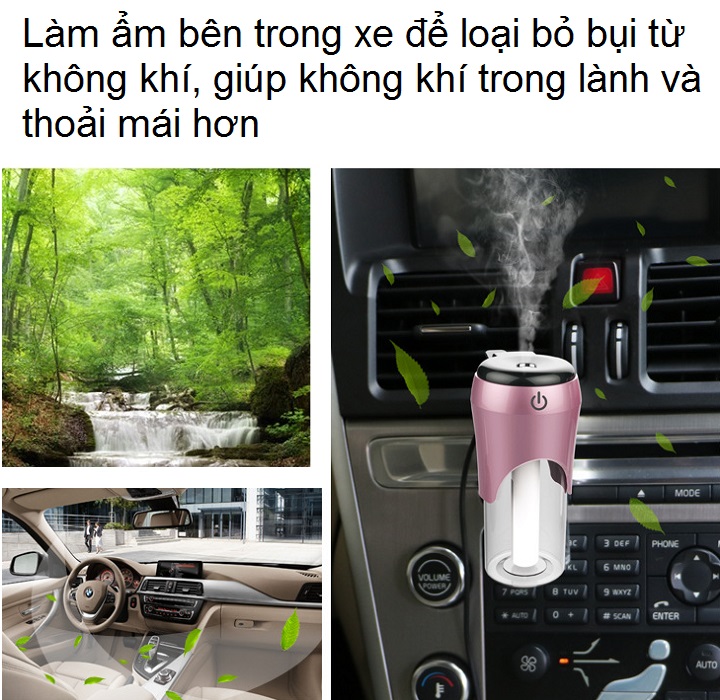 Máy Phun Sương Tạo Độ Ẩm Siêu Nhỏ Gọn,Cực Tiện Lợi Chuyên Dùng Trên Xe Ô Tô BC20