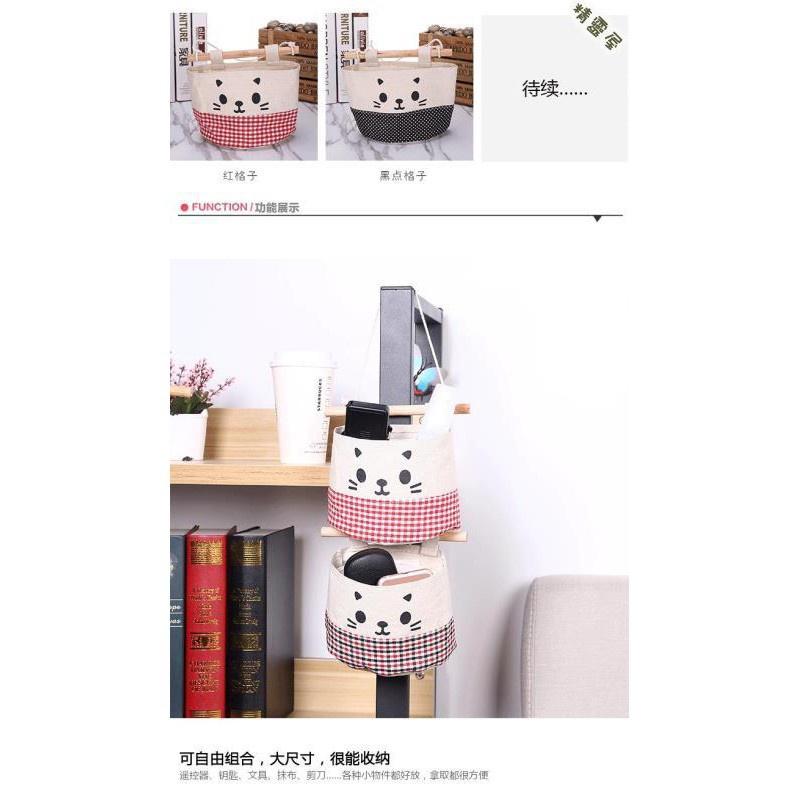 Túi treo tường đựng đồ hình mèo con dễ thương 88098 THẾ GIỚI TIỆN ÍCH