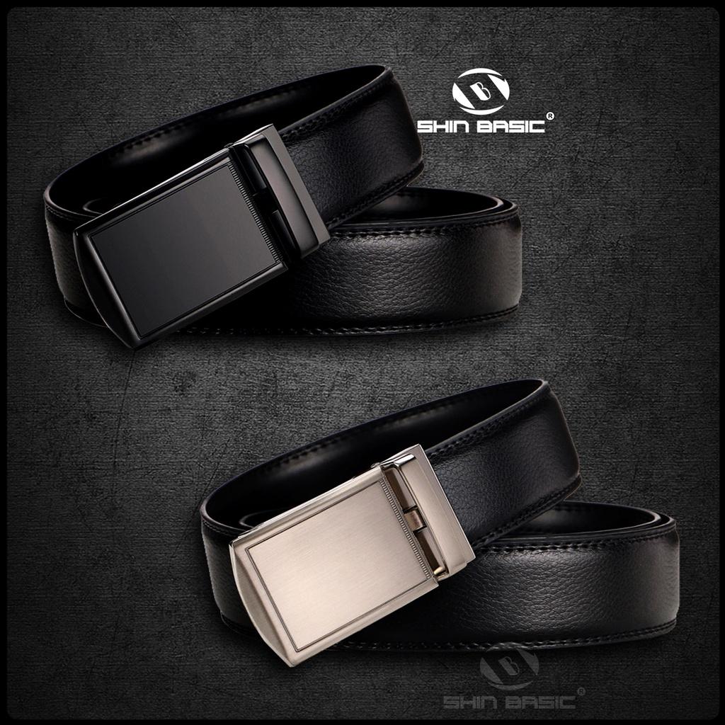 Dây Thắt Lưng, Nịt Nam Da Bò Cao Cấp - ShinBasic, Bảng Khoá Tự Động, Thời Trang Công Sở,  BELTS21BAS13-1