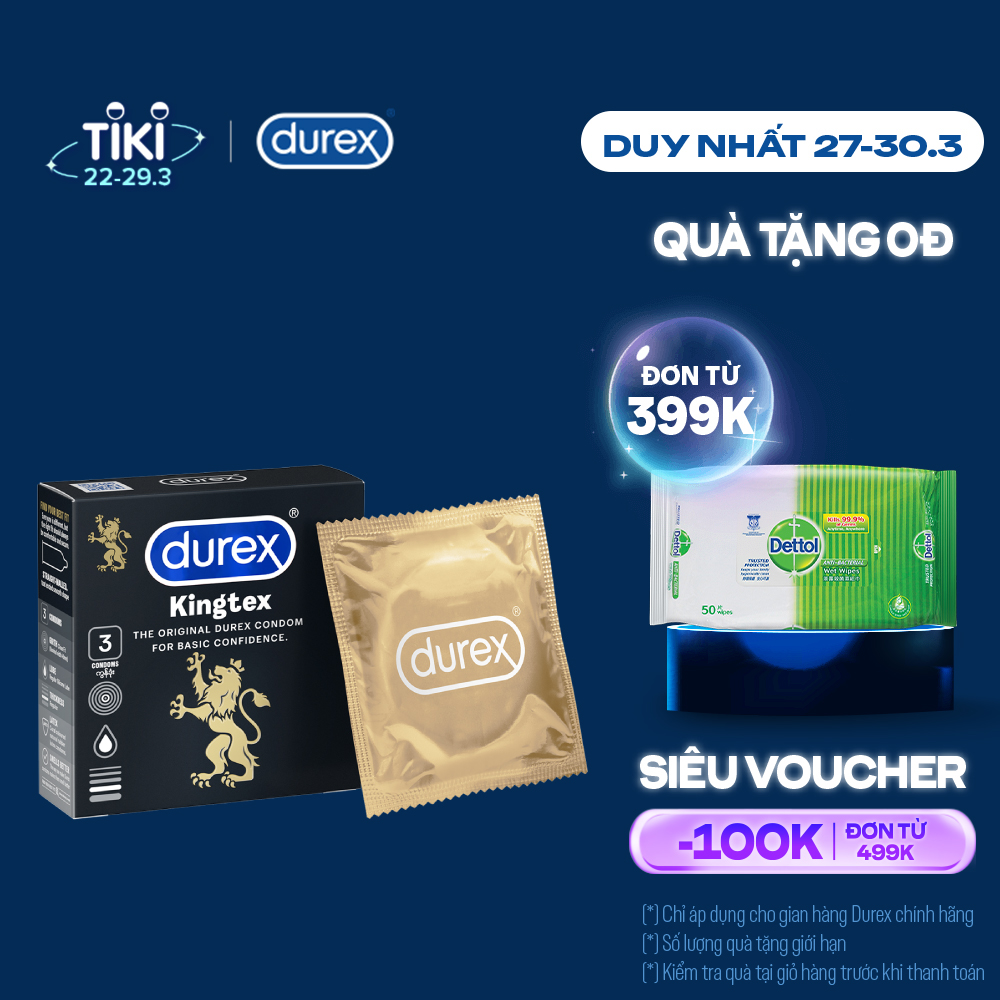 Bao cao su Durex Kingtex 3 bao