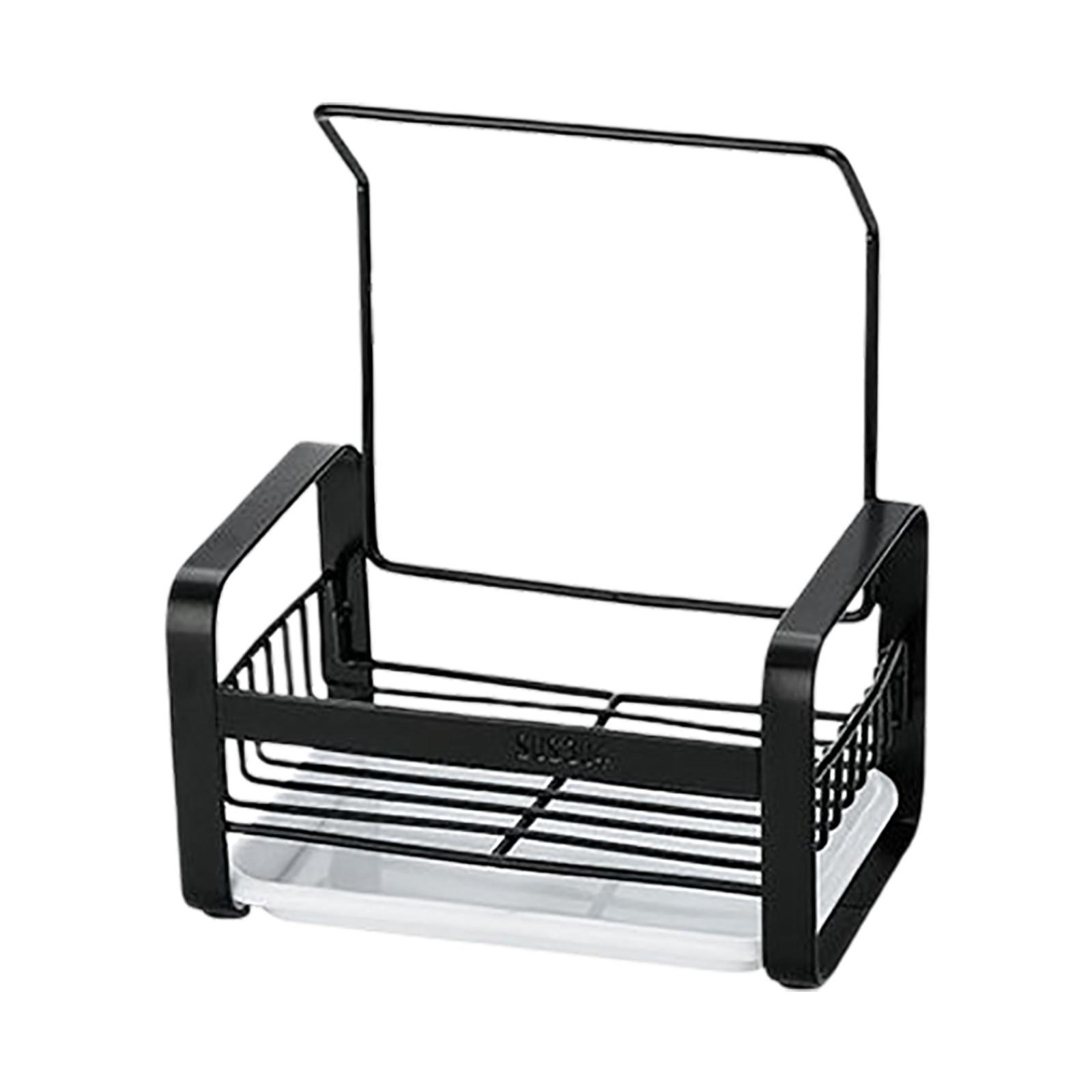 Sink Caddy Sponge Holder Dishcloth Holder with Drain Tray for Soap Bathroom